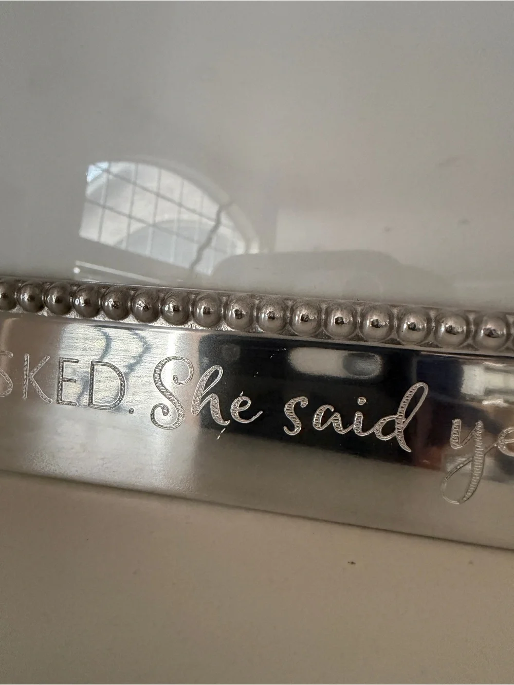 Mariposa He Asked She Said Yes Beaded 4x6 Photo Frame